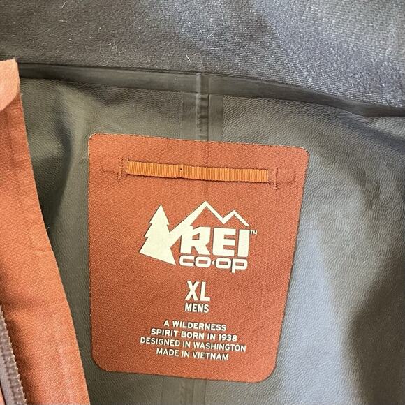 Rei Co-op Mens XeroDry GTX GoreTex Soft Shell Jacket Size XL Orange Hooded - Picture 8 of 9